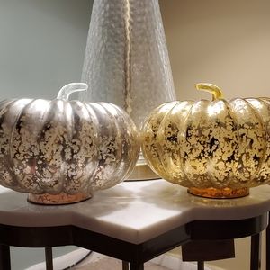 Mercury Glass Pumpkin Centerpiece Decor